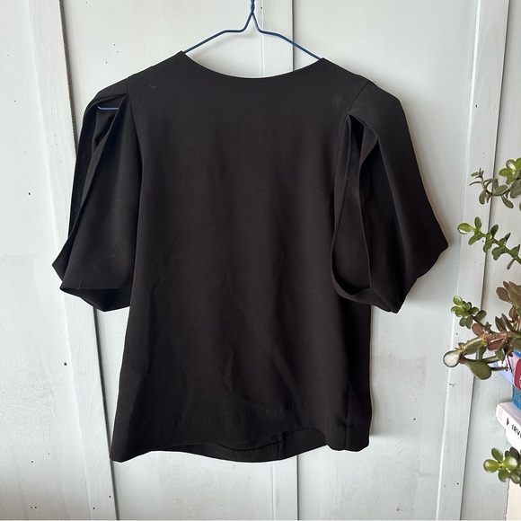 COS Black Puff Sleeve Boxy Blouse - Picture 1 of 3